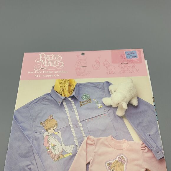 Vtg Precious Moments Sew Free Fabric Applique 514 Goose Girl Spectrix NOS Lamb - Picture 4 of 10